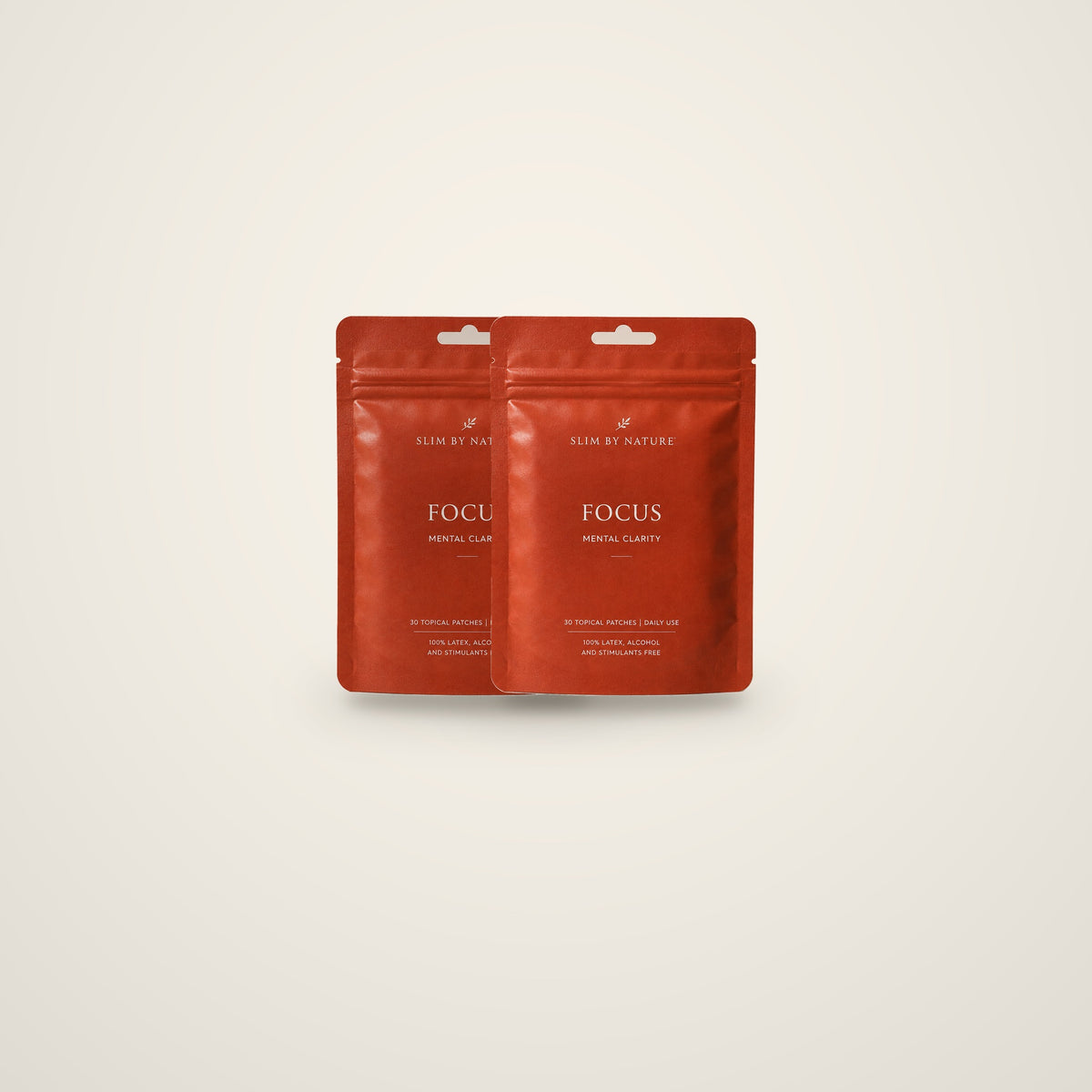 Slim By Nature Focus patch pouches in terracotta — 2 pack on a cream background