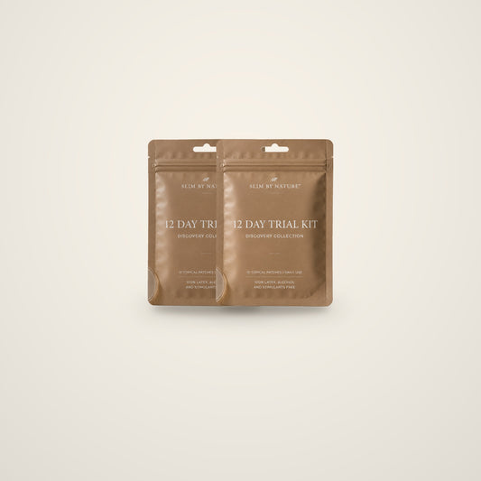 Slim By Nature 12 Day Trial Kit patch pouches — 2 pack on a cream background