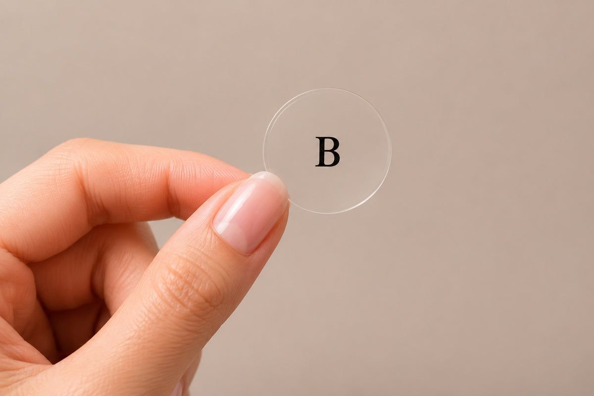 Close-up of a single clear Berberine Boost topical patch