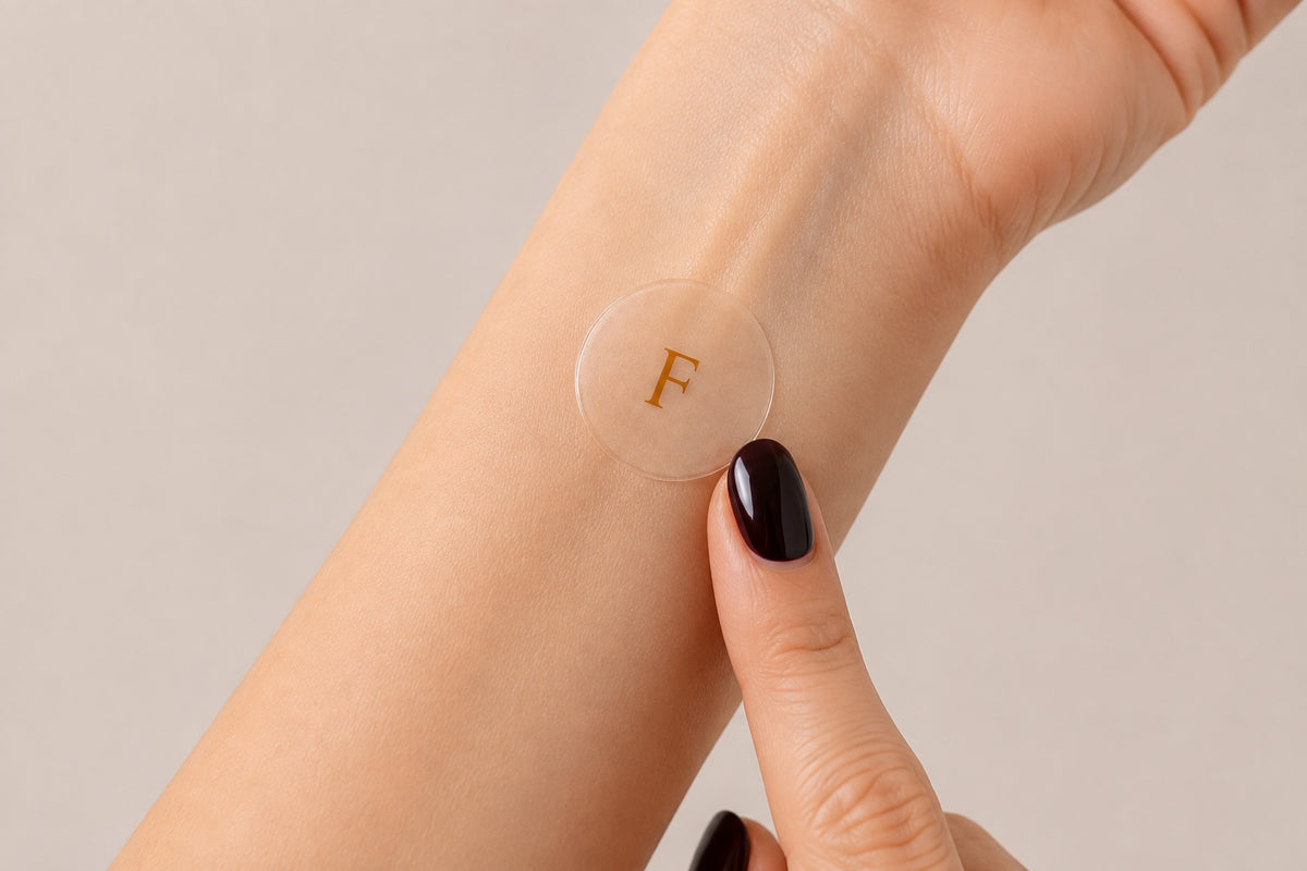 Focus topical patch worn on the inner forearm
