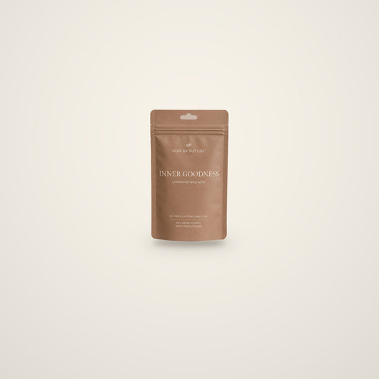 Slim By Nature Inner Goodness patch pouches — 1 pack on a cream background