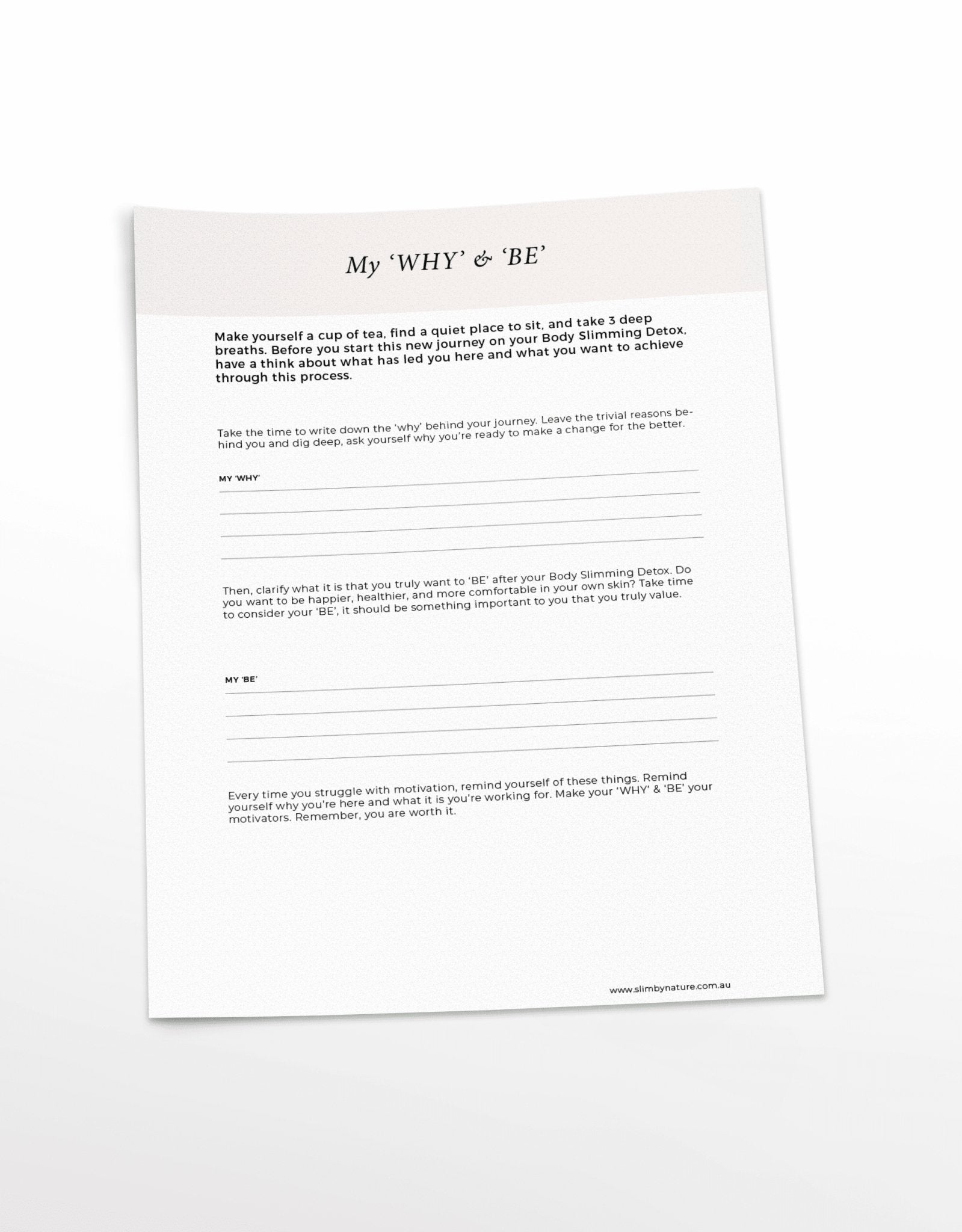 My 'Why & Be' Printable