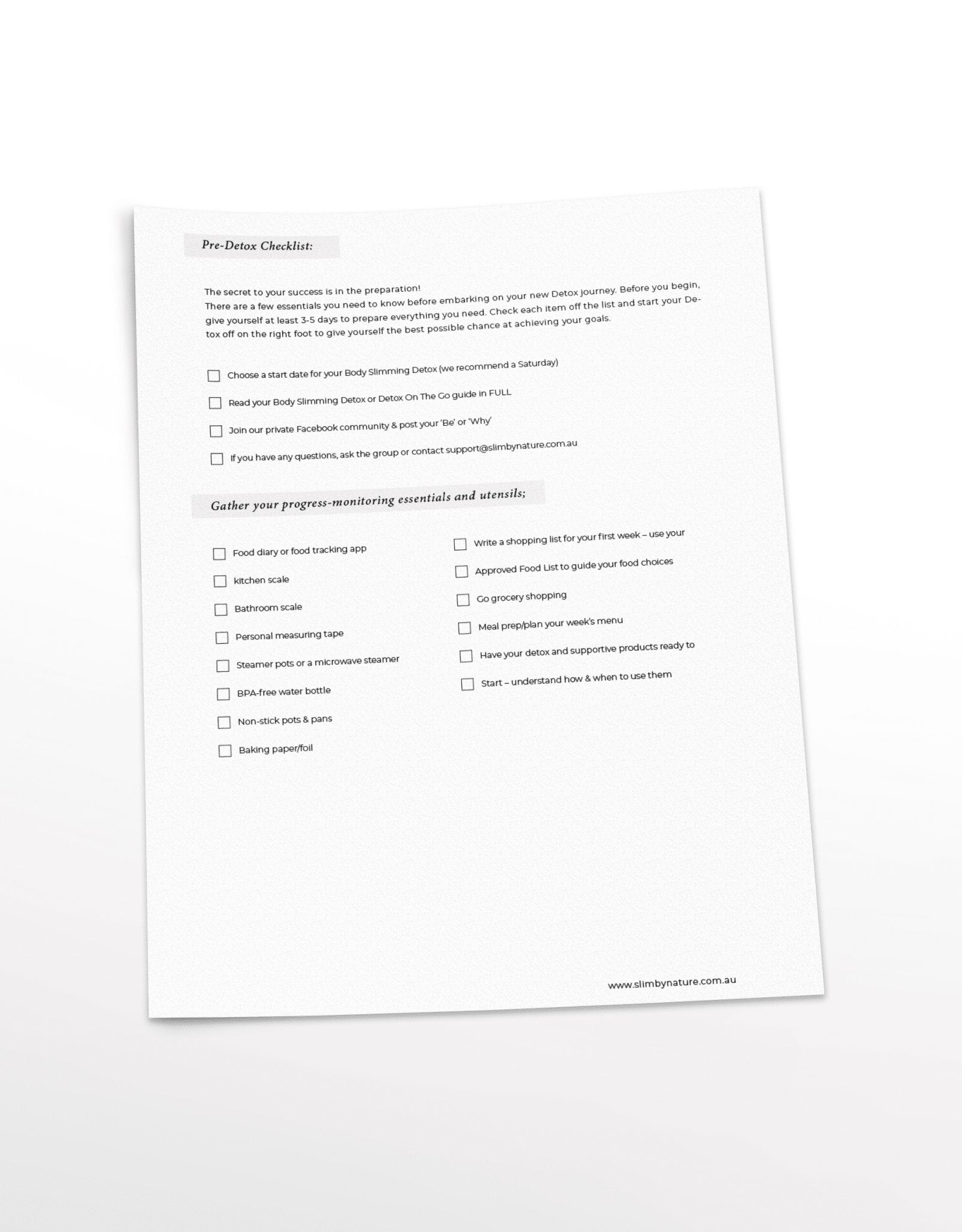 Navigating Life on Detox Printable